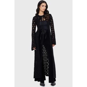 Killstar nymeria black duster cardigan tie front size XL